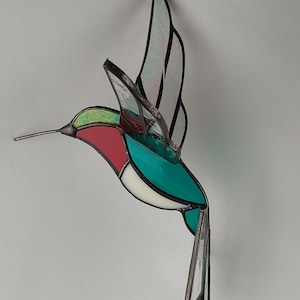 Stained Glass 3D Hummingbird Suncatcher
