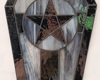 Coffin Stained Glass Suncatcher