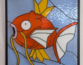 Fish Inspired Stained Glass Panel - Fan Art (Made to order)