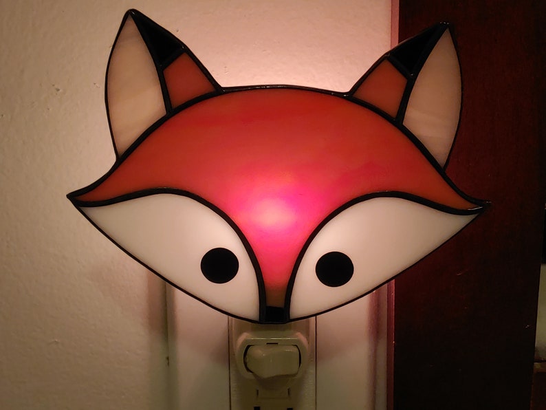 Stained Glass Fox Night Light