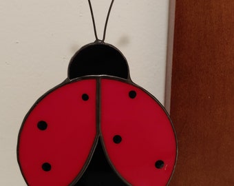 Stained Glass Lady Bug Night Light (Made to order)