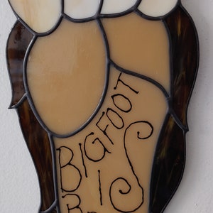 Bigfoot Is Real Stained Glass Suncatcher (Made to order)