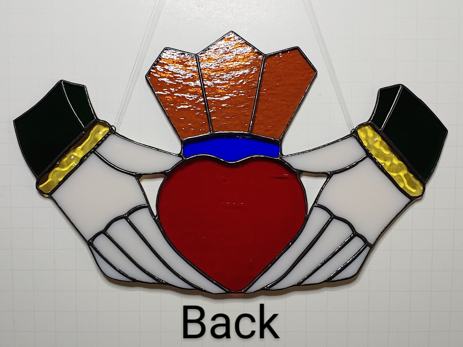 Celtic Claddagh Stained Glass Suncatcher Etsy