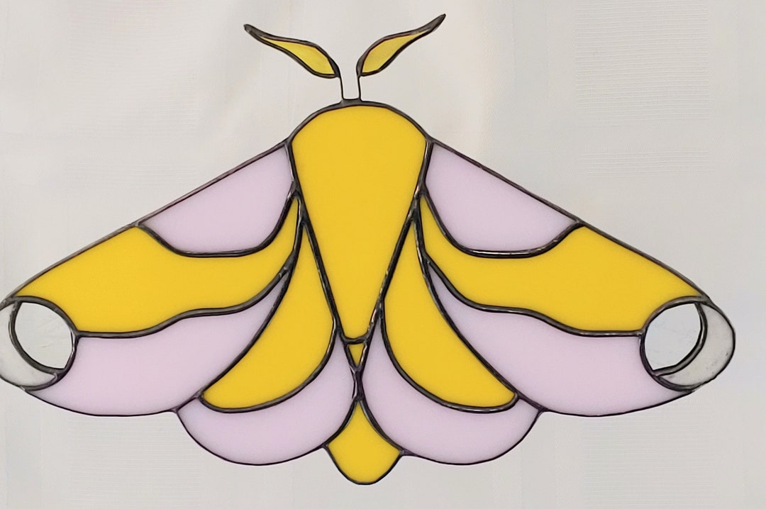 Rosy Maple Moth Stained Glass (made to Order) - Etsy