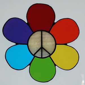 Peace Flower Stained Glass Suncatcher image 2