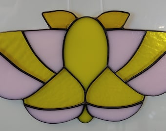 Rosy Maple Moth Stained Glass