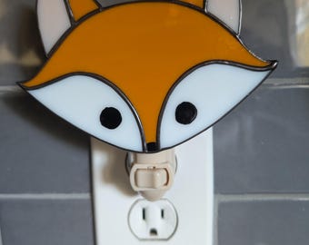Stained Glass Fox Night Light (Made to order)