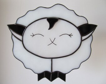 Lamb Sheep Stained Glass Suncatcher (Made to order)