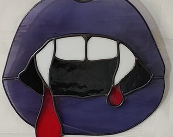 Vampire Kisses Stained Glass (Made to order)