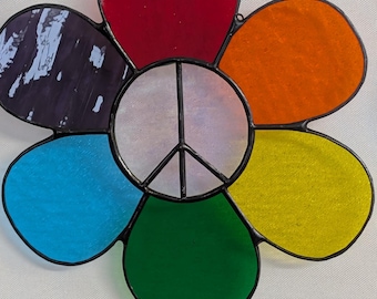 Peace Flower Stained Glass Suncatcher