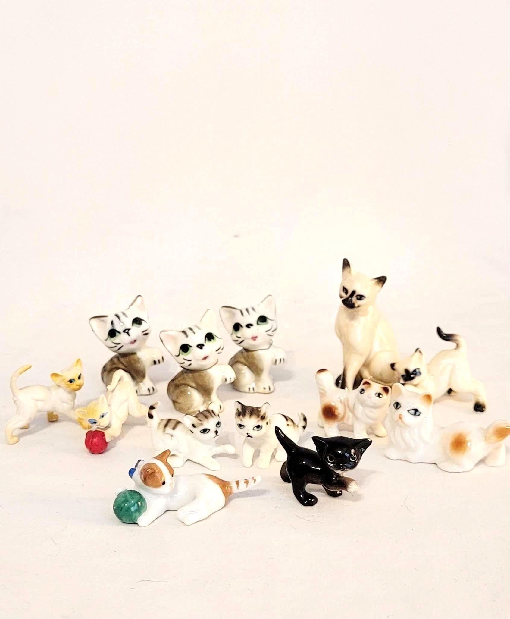 Lot De 8 Figurines Vintage Hagen Renaker En Biscuit Rose – Animaux Variés