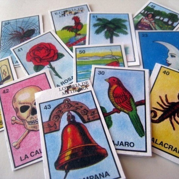 Set of 12 Handcut Mexican Loteria Stickers