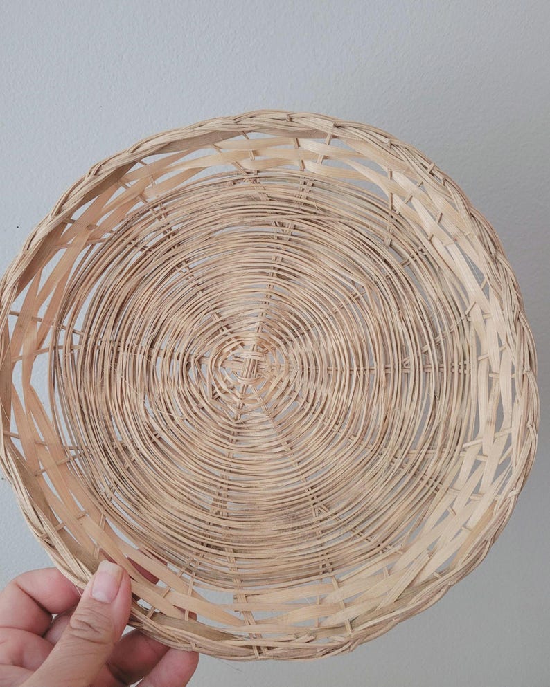 Vintage Wicker Paper Plate Holders Baskets Woven Set of 8 image 8