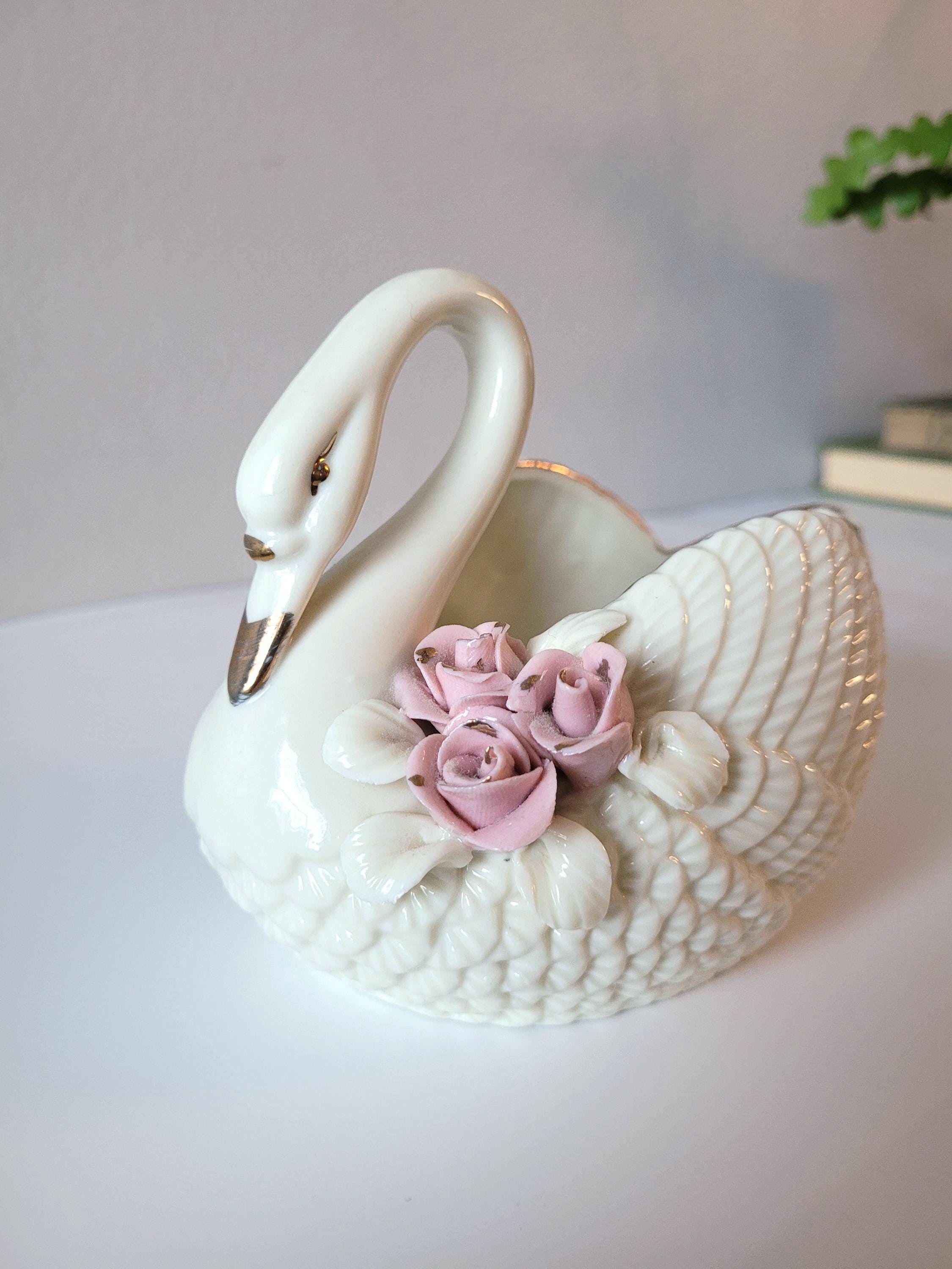 Vintage Gold Swan Planter - Etsy