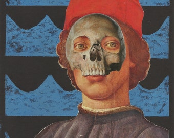 Original Mixed Media Collage Prince Ocean Skull