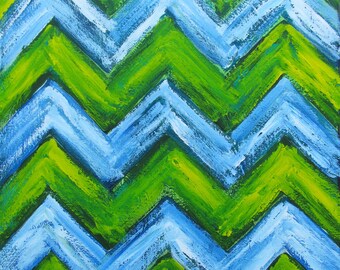 Chevron Abstract Acrylic Painting