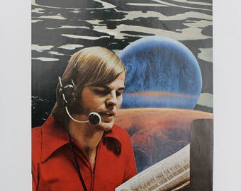 Original Analog Handcut Collage Inspired by David Bowie Space Oddity