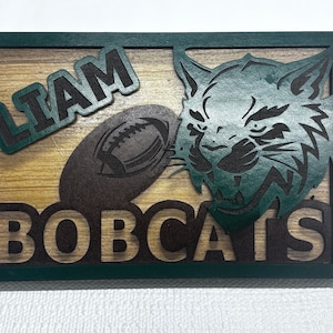 Custom School Mascot Team Signs Layered Wood Laser Cut