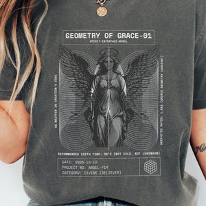 Angel Wings Graphic Comfort Colors T-Shirt, Religious Blueprint