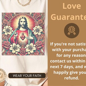 Divine Faith Women's Tee, Sacred Heart Vintage Shirt, Jesus Blessing Women's Tee, Faith Moves Mountains Tee, Retro Catholic Women's Tee