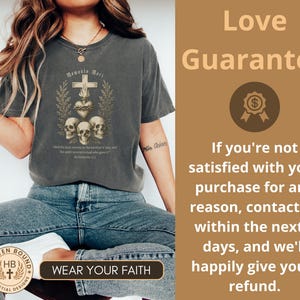 Christian Graphic Tee, Religious Faith Shirt, Bible Verse T-shirt, Spiritual Apparel, Inspirational Clothing, Skull Cross Design