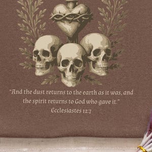 Memento Mori Scripture T-Shirt, Christian Skull Design, Comfort Colors 1717 Espresso, Religious Verse Graphic Tee
