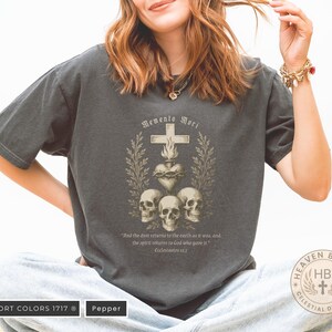 Gothic Skull T-Shirt, Memento Mori Tee, Ecclesiastes 12:7 Quote Shirt, Spiritual Clothing, Dark Aesthetic Graphic Top