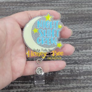 Acrylic Badge Reel, Badge Reel Topper, Medical Topper, Nurse Badge Reel, Medical Badge Reel, Nursing Badge Reel, Night Shift Crew Badge Reel