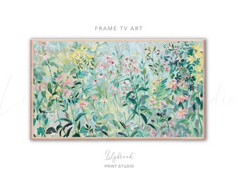 Wildflower Field Frame TV Art: Spring Floral Digital Download