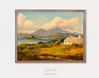 Irish Landscape Painting: Ireland Coastline Art Print (Digital Download)