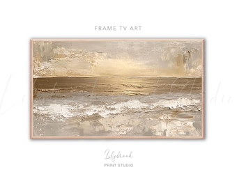 Samsung Frame TV Art, Beach Painting Frame TV Art, Coastal tv art, Digital Download, Seascape Art for Samsung Frame TV