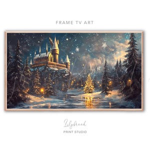 Christmas FRAME tv art, frame tv art Xmas, Samsung frame tv art Christmas Wizard School frame tv art, Xmas frame tv art Instant download