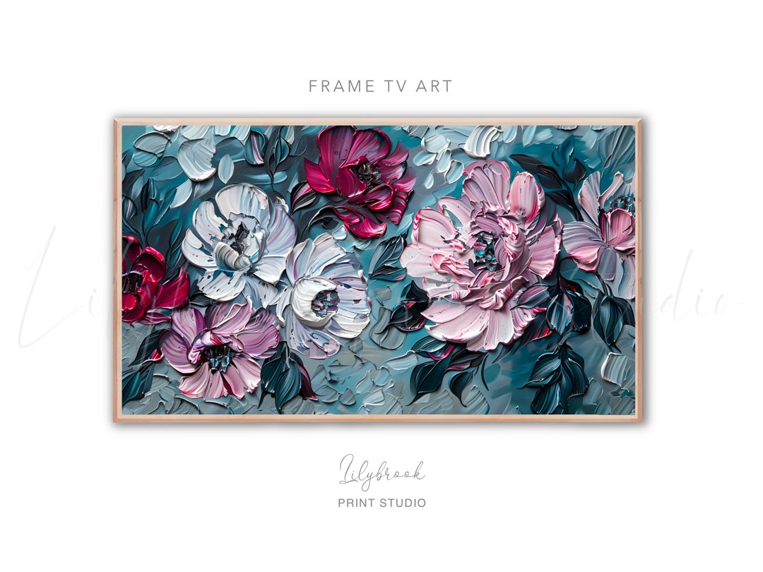 Vintage Botanical Wildflower Oil Painting for