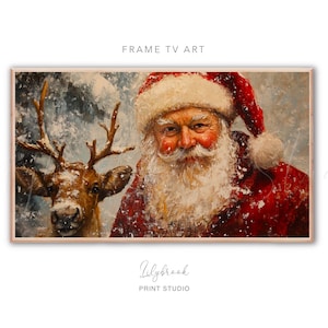 Santa FRAME tv art Christmas, Santa tv art, Frame TV Art, Father Christmas Art for Samsung Frame TV Christmas Art, Digital Download