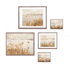 Wildflower Landscape Oil Painting Prints: Vintage Country Gallery Set (Digital Download)