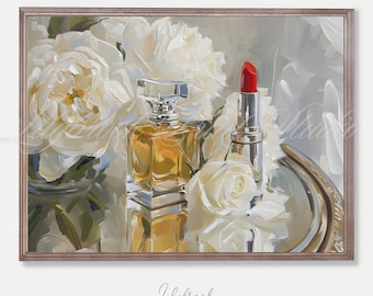 Vintage Perfume Beauty Poster | Luxury Fashion Print for Girls Bedroom & Living Room Wall Decor