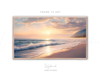 Sunrise Beach Painting: Coastal Frame TV Art (Digital Download)