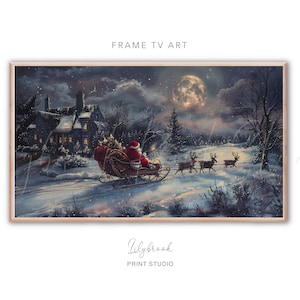Christmas Frame TV Art | Santa Painting | Samsung Frame TV Art | Digital Download Christmas Art for Samsung Frame TV