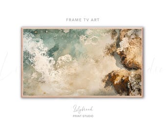 Sunrise Beach Painting: Coastal Frame TV Art (Digital Download)