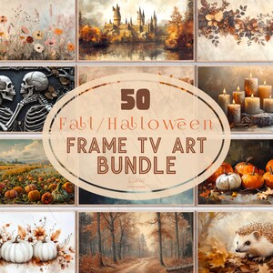 Seasonal Digital Artwork Bundle for Samsung Frame TV: Fall & Halloween Themes - Instant Download
