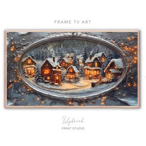 Samsung Frame tv art Christmas tv art, Frame TV Art, Digital Download, Christmas Painting, Samsung Frame TV, Snowy Christmas Village TV Art