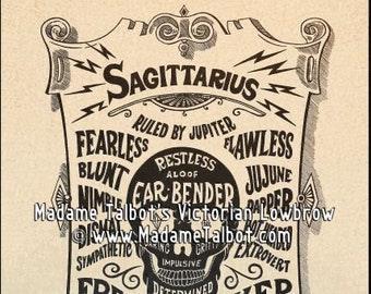 Sagittarius Zodiac Poster Horoscope Astrology Astrological Star Sign Print