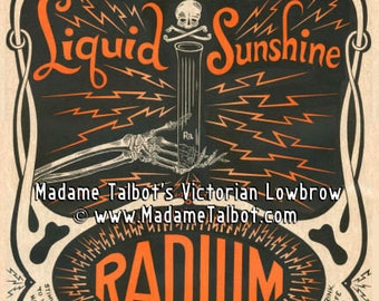 Liquid Sunshine Radium Poster Hand Illustrated and Designed by Madame Talbot