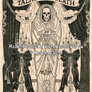 Talked to Death Skeleton Coffin Casket Teeth Burial Victorian Lowbrow Poster