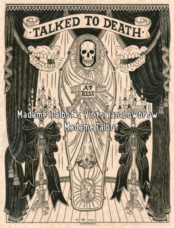 Talked to Death Skeleton Coffin Casket Teeth Burial Victorian