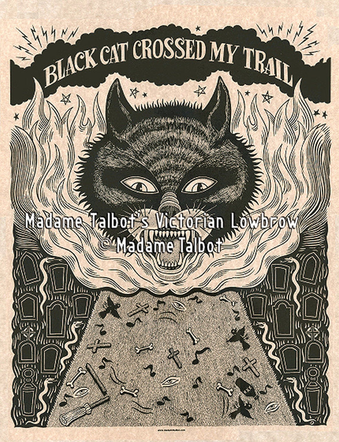 Black Cat Crossed My Trail Delta Blues Victorian Lowbrow Poster - Etsy