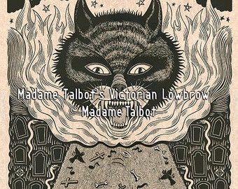 Black Cat Crossed My Trail Delta Blues Victorian Lowbrow Poster