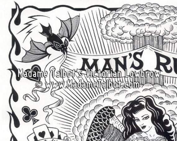 Madame Talbot's Man's Ruin Poster Hot Rod Tattoo Pin up Lowbrow - Etsy
