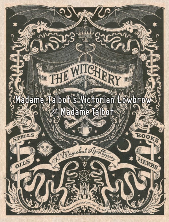 The Witchery Magical Apothecary Witchcraft Wicca Magick Spells Victorian  Lowbrow Poster 