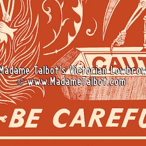 Red Poison Label Skeleton Beware Poster Madame Talbot's Victorian Lowbrow image 4